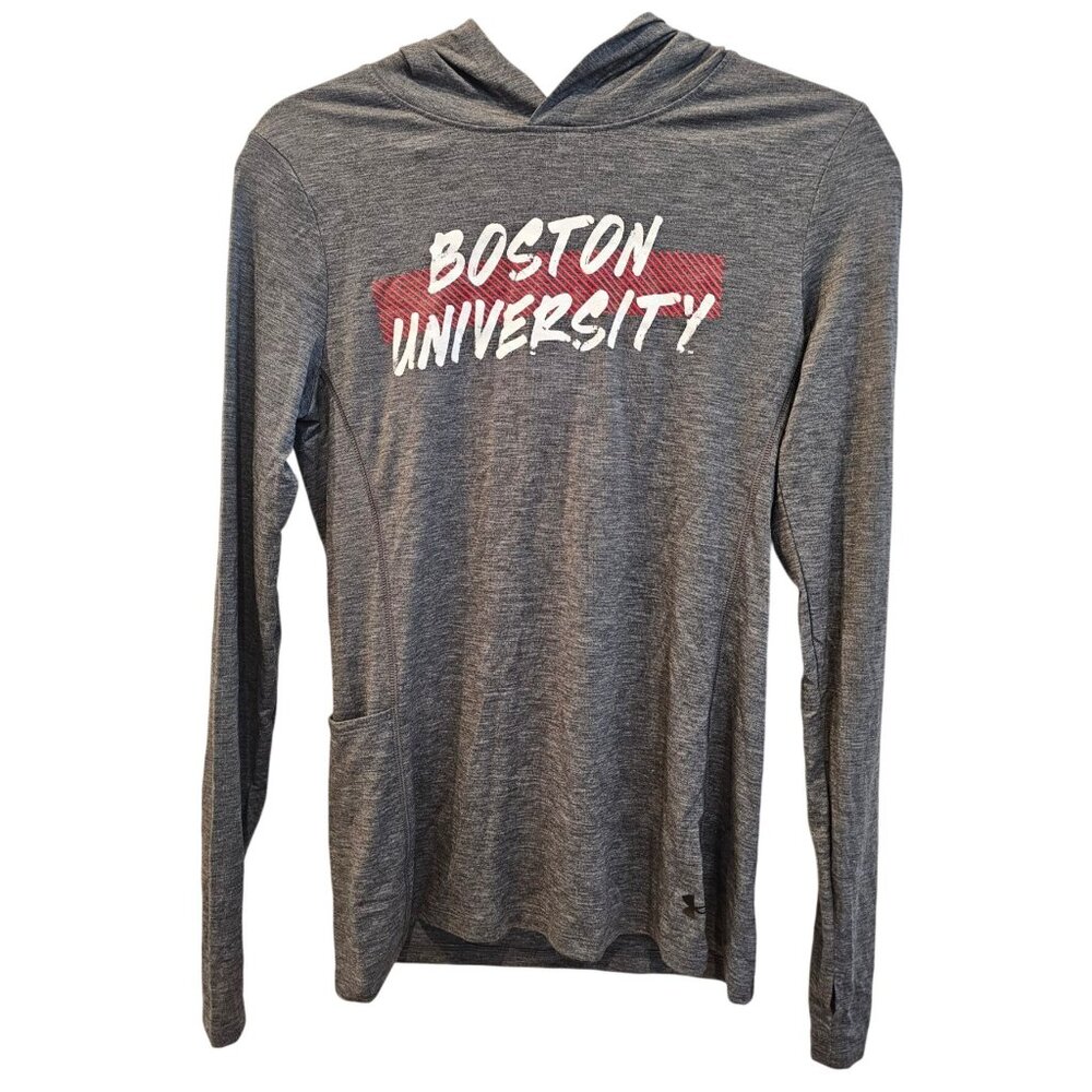 Under Armour Boston University Womens Hoodie Top Size XS NWT Gray Long Sleeve